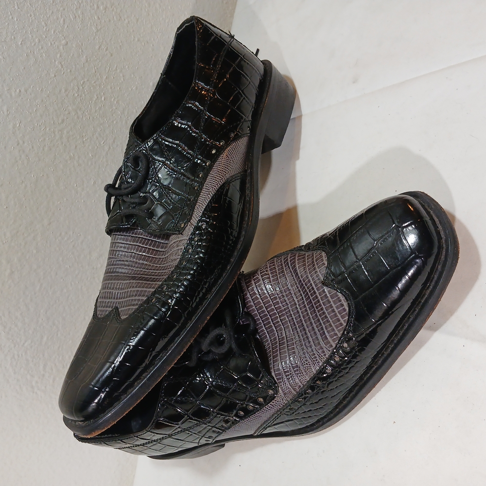 Elegant Black and Gray Men's Dress Shoes